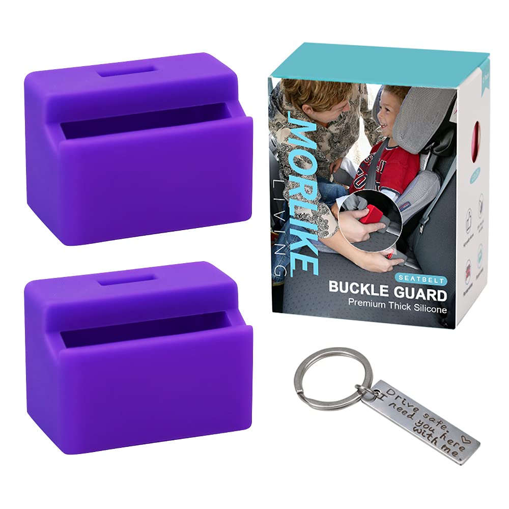 Morlike Silicone Seatbelt Secure Buckle Safety Cover Lock (Purple)