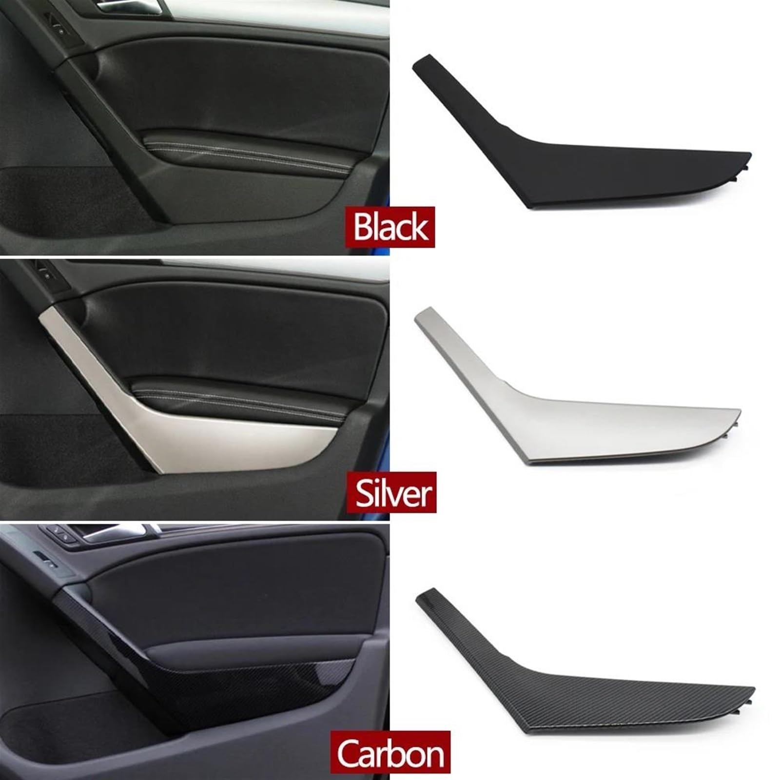 Auto Porta Interna Nero Sinistra Destra Maniglia Copertura Trim Per VW Golf 6 MK6 2009 2010 2011 2012 2013 5K 4868039 Un 5K 4868040 A  34 - 9