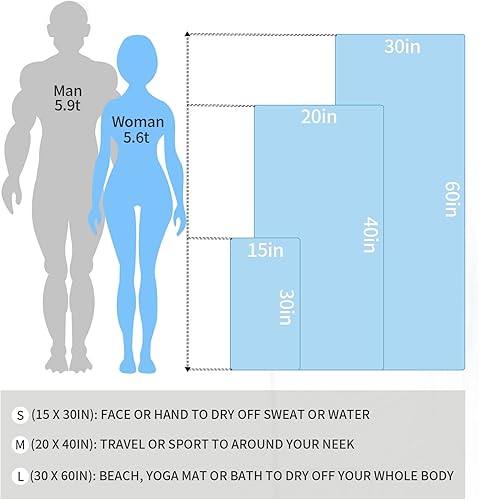 Miniatura 3 de Toalla de microfibra, toalla de playa, de secado rápido, ligera, suave, compacta, de secado rápido, para fitness, senderismo, yoga, campamento,