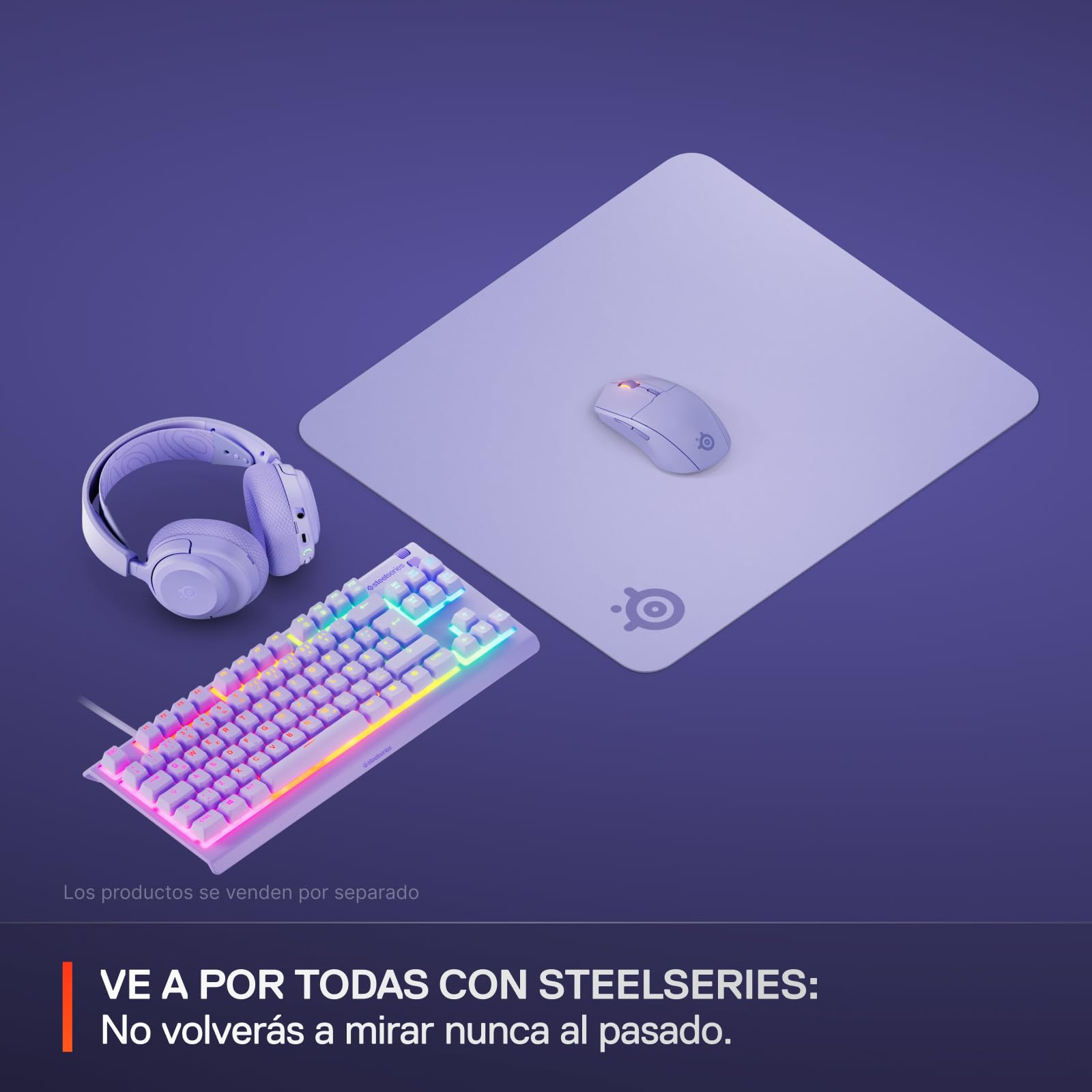 SteelSeries QcK Alfombrilla Gaming Grande - Lavender - Base Antideslizante - Seguimiento y Estabilidad Top - Optimizada para sensores - 450 mm x 400 mm - FPS, MOBA, RTS, MMO