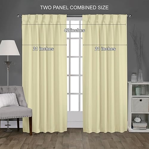 Miniatura 6 de Magic Drapes Cortinas opacas plisadas dobles para cortinero transversal, oscurecimiento de la habitación, cortinas de ventana con aislamiento