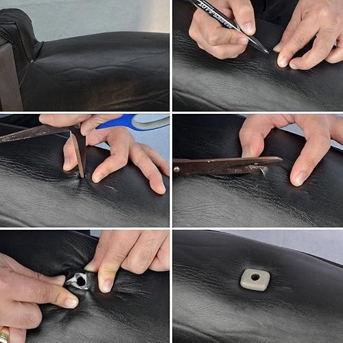 Miniatura 6 de BDK Fundas de asiento de cuero para camiones y SUV con cinturones de seguridad integrados y reposabrazos laterales fundas de asiento de automóvil