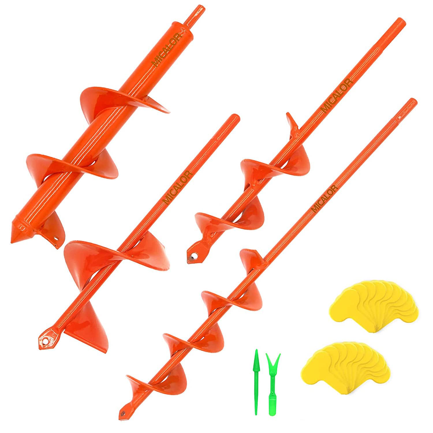 MICALOR Auger Drill Bit for Planting Set of 4, Garden Ground Earth