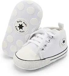 Tênis unissex para bebês meninos meninas cano alto macio sola antiderrapante recém-nascidos bebês primeiros andadores sapatos jeans