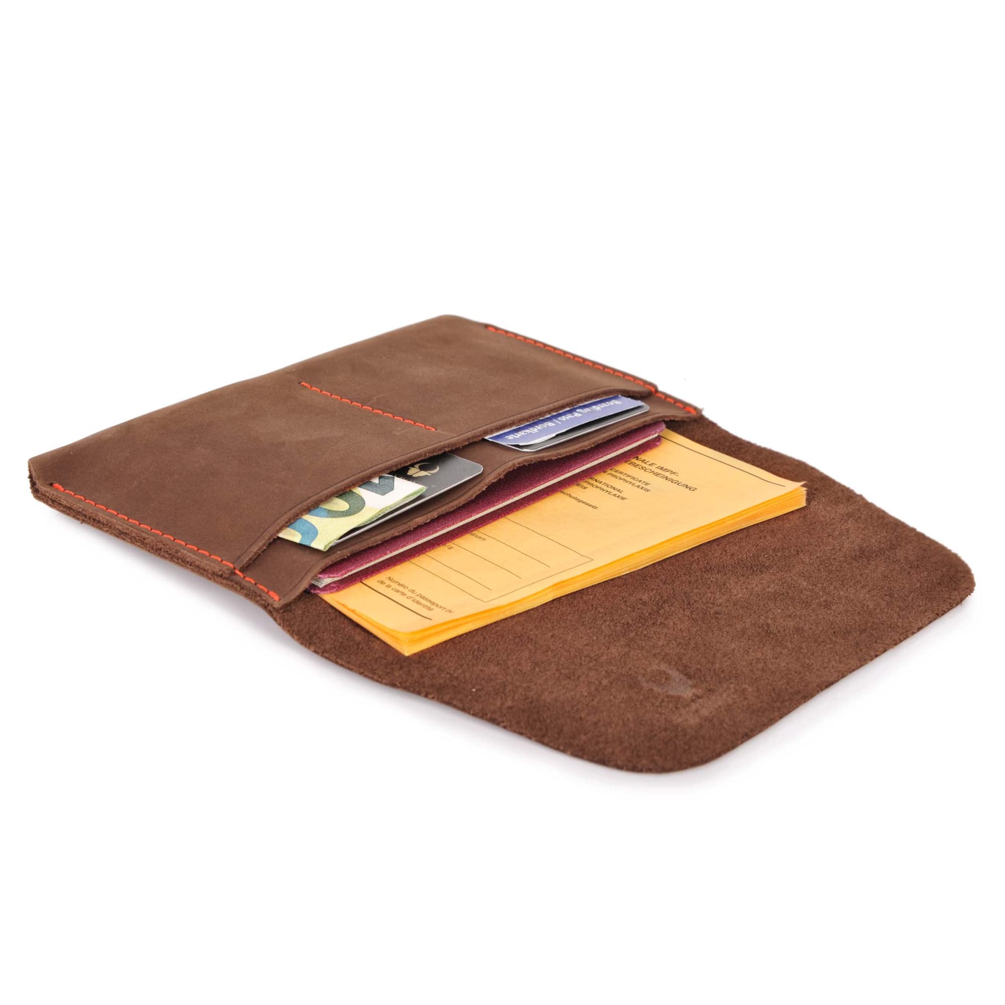 DONBOLSO Funda Pasaporte Miami | Organizadora de Viaje en Piel para Pasaportes | Funda Organizadora para Hombres | Pasaporte Viaje Funda | Marrón-Marrón