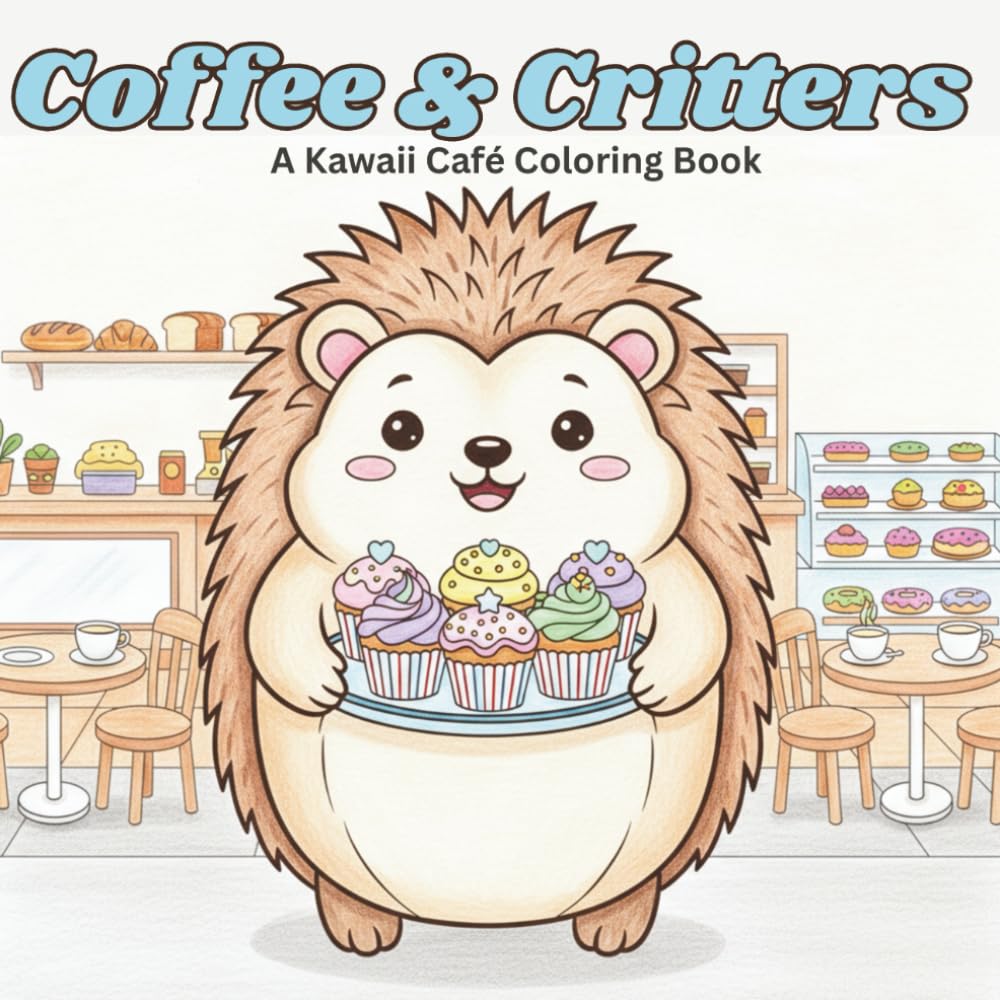 Coffee & Critters: A Kawaii Café Coloring Book