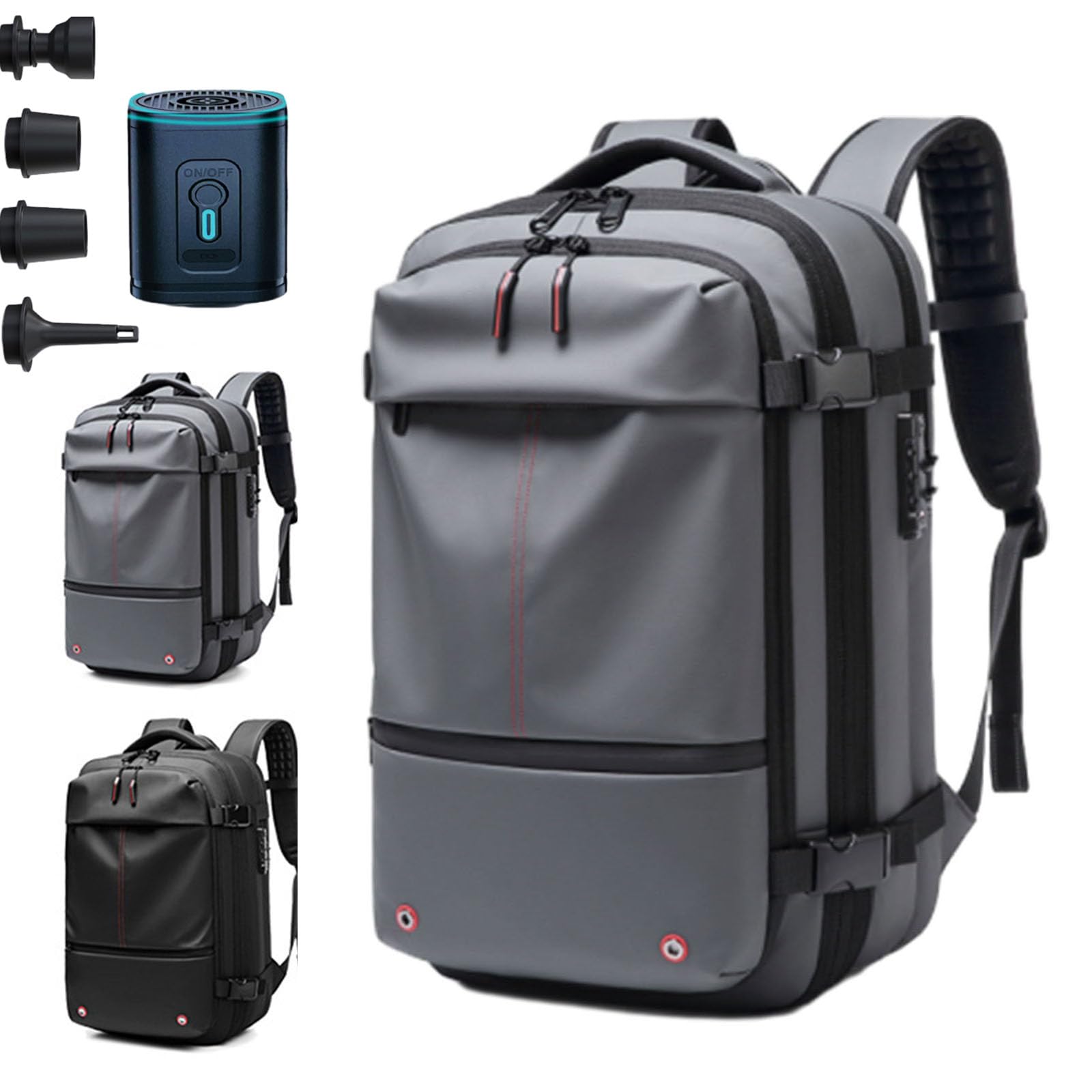 Alepeak Vacuum Backpack, Vacpack Backpack, Airpack Backpack With Vacuum Packing, Waterproof Backpack for Men (Gray Electric air extraction)