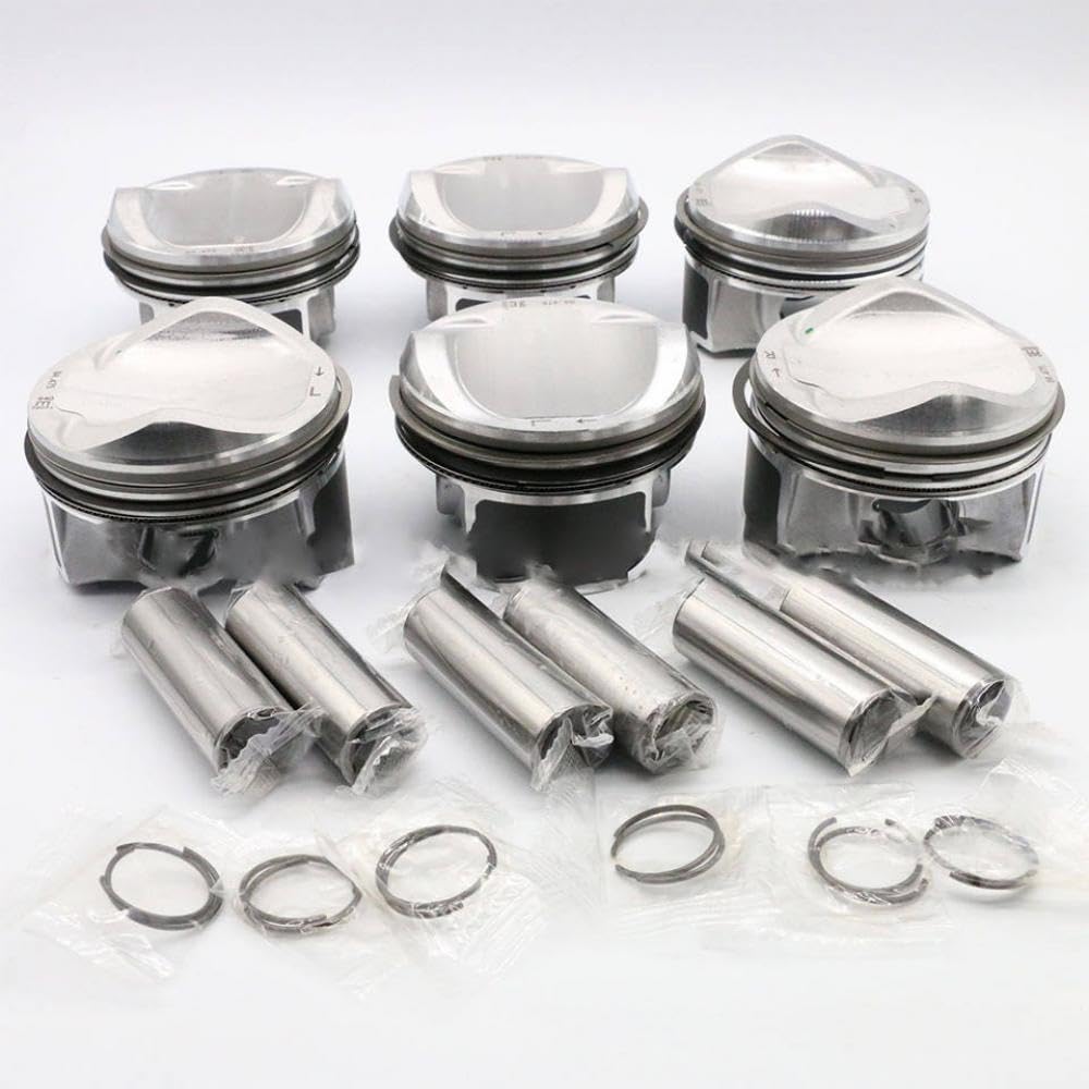 IGZLLBYJ 6PCS Piston Rings Set Compatible With A4 A5 A6 A7 A8 Q5 Q7 S4 3.0 TFSI Replacement Parts 06E107066DM 06E198151Q 028PI00124000
