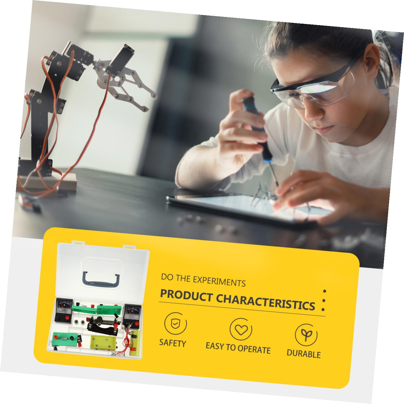 Didiseaon Kit de Experimentos de Electricidad para Secundaria Diseño Portátil y Material PVC para Aprendizaje Práctico de Física Color Aleatorio