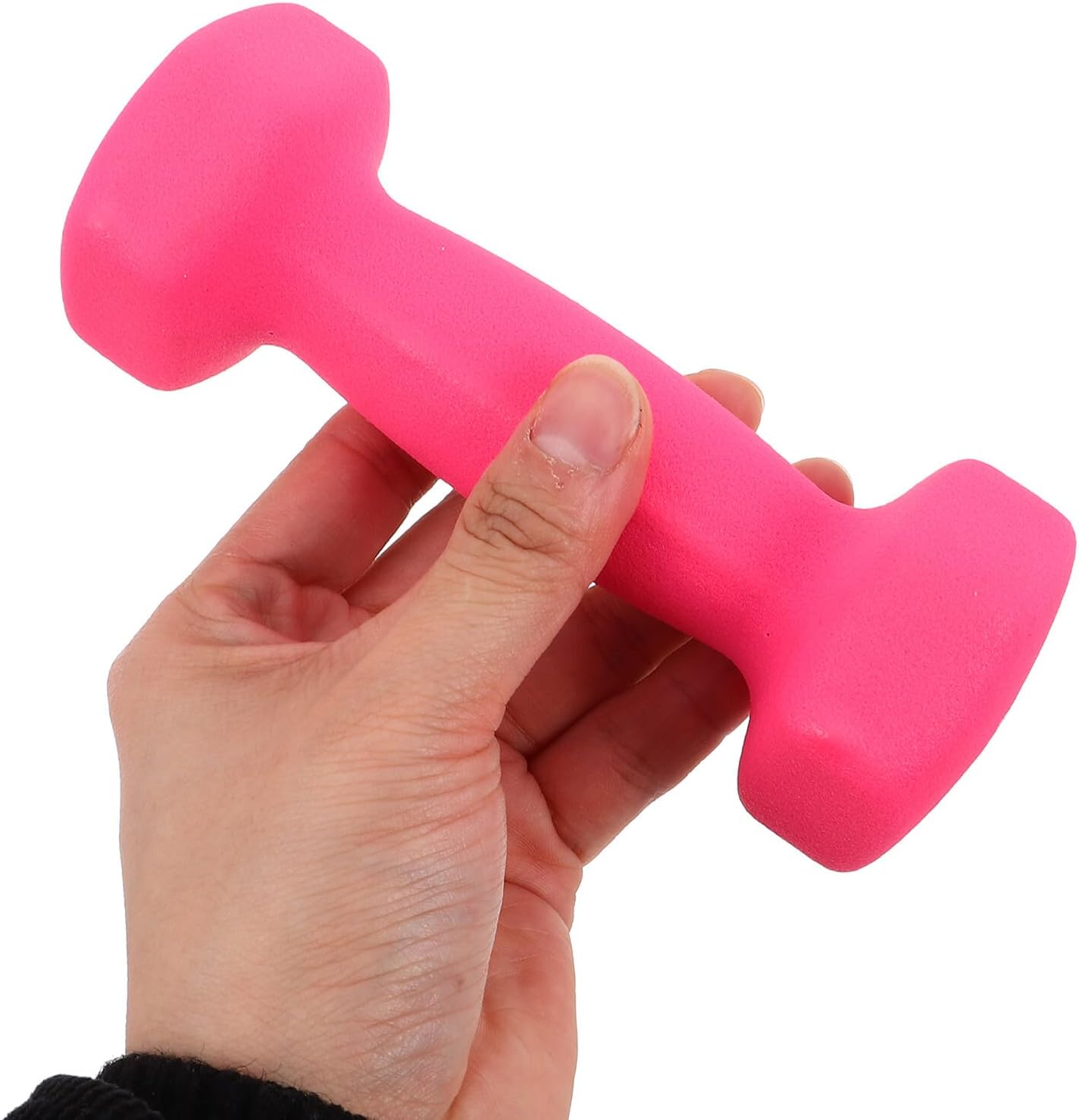 Cast Iron Dumbbells Hand Weights Set 1kg Each, Small Exercise Dumbbells with Matte Pink Pvc Coating for Home Gym Strength Training Women Men