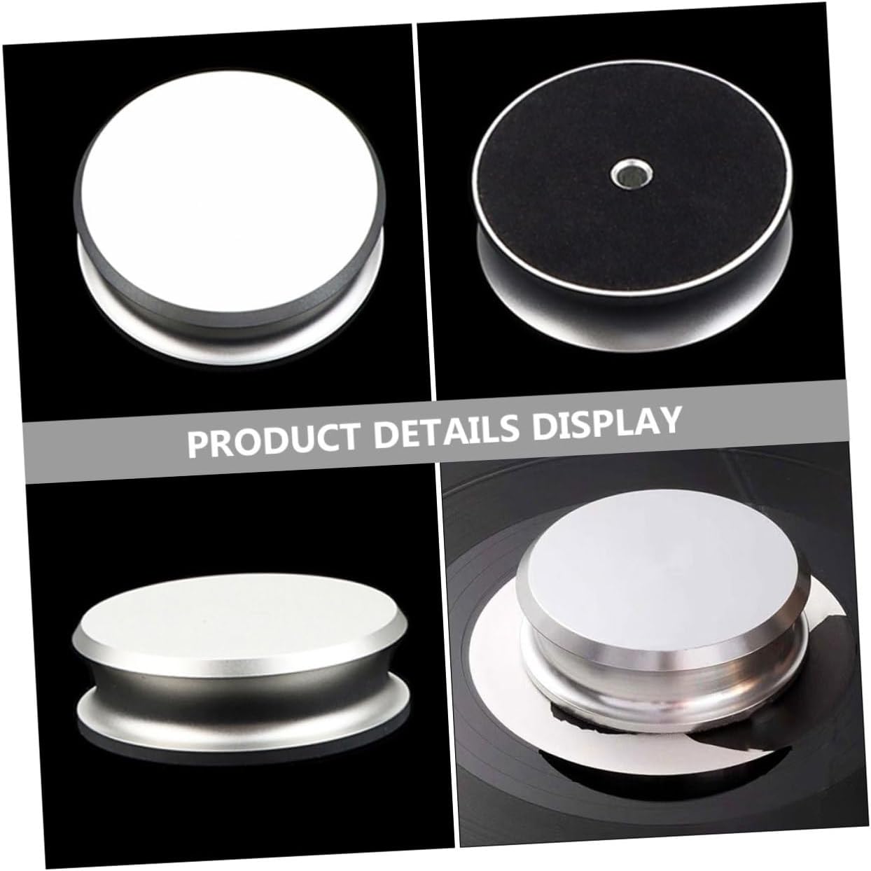 Vinyl Record Weight Disc Stabilizer Clamp for Turntables Professional Balanced Record Player Part Silver with Level for HiFi Vinyl Accessories