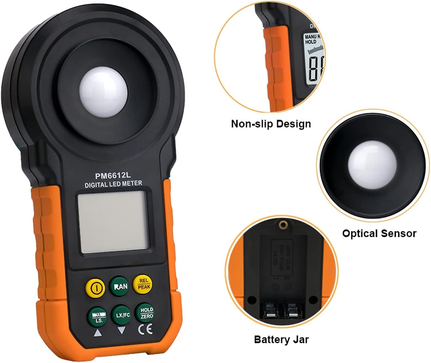 Light Meter Photography Digital Light Meter Integrated Light Meter Handheld Light Meter PM6612L/PM6612 Lux/FC Light Meter Environmental Tester Lumu Light Meter