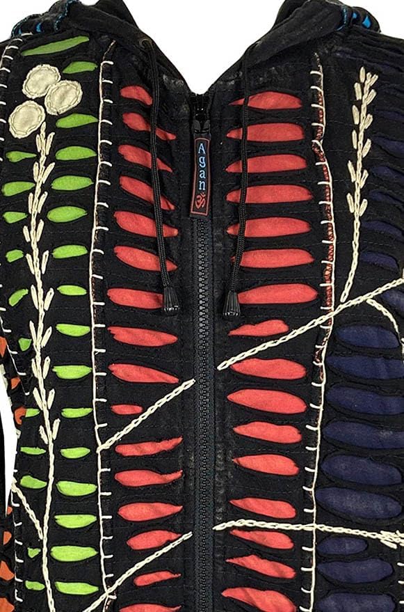 Agan Traders 2026 Hoodies for Women -Boho Tie Dye Patch Gypsy Hippie Rib Stonewashed Embroidered Sweatshirt Jackets for Women - Image 7