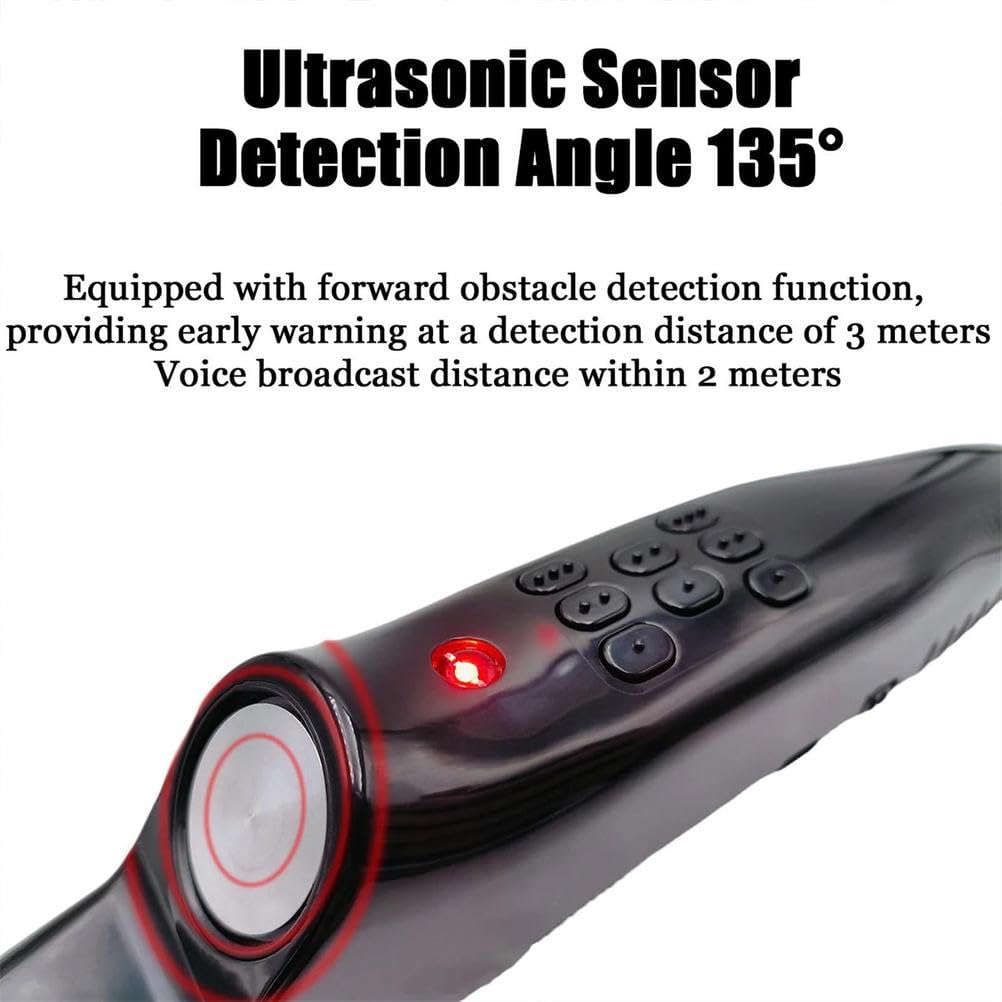Bastón telescópico inteligente con detección de obstáculos, muletas electrónicas acústicas multifuncionales para personas con discapacidad visual, bastón ciego plegable para mayor seguridad