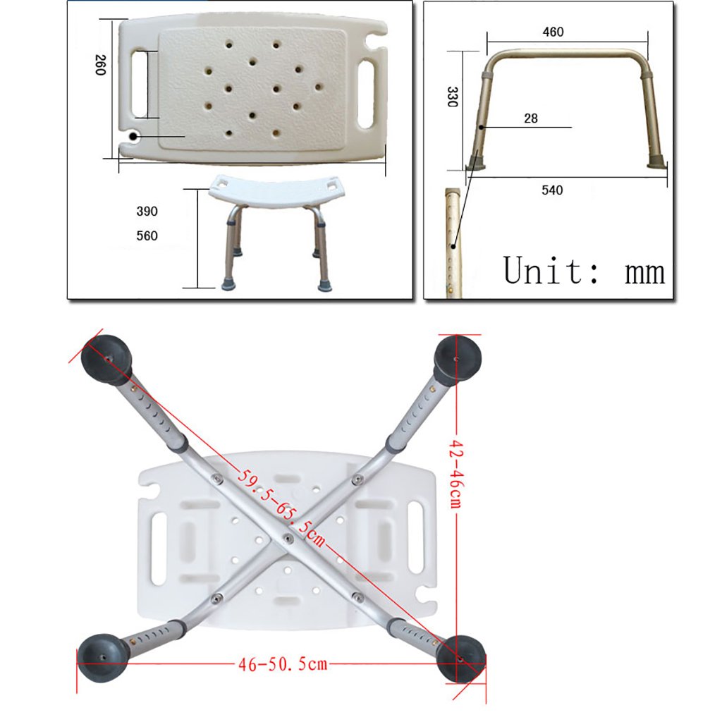 Silla de ducha para ancianos, taburete de baño antideslizante para ancianos, silla de ducha para discapacitados, silla de ducha para mujeres embarazadas, taburete de baño retráctil de 8 archivos The
