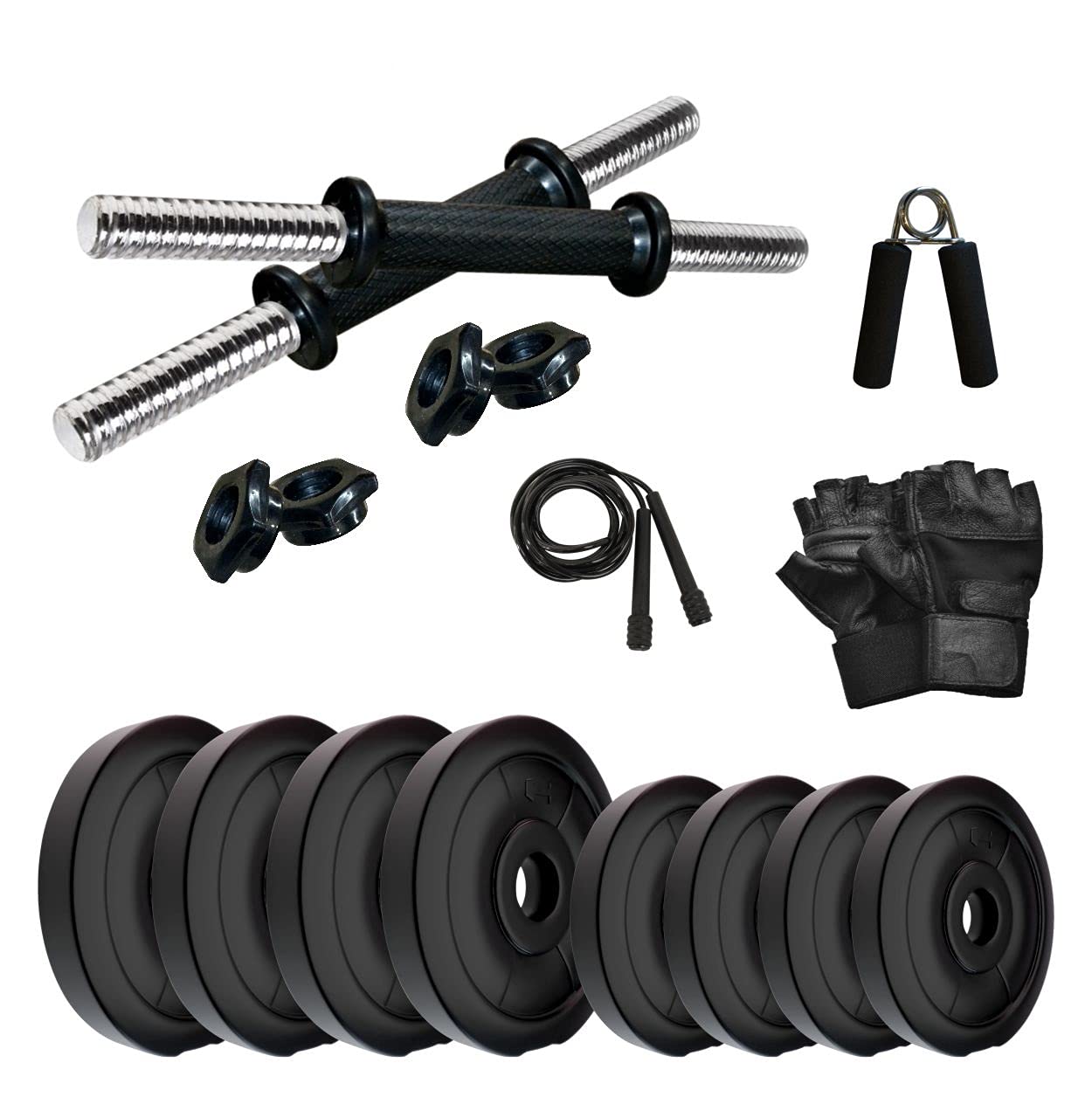 FITMAX PVC DM-16KG (3 KG x 4 = 12 KG + 1 KG x 4 = 4 KG) Combo 2 Dumbbells Set