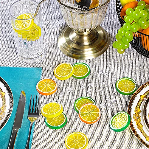 Canlierr 300 Pieces Clear Fake Crushed Ice Cubes Rocks And 20 Pieces Simulation Lemon Slices, Artificial Fruits And Acrylic Diamonds Clear Ice For Vase Fillers Table Centerpiece Decor Wedding thumb #3