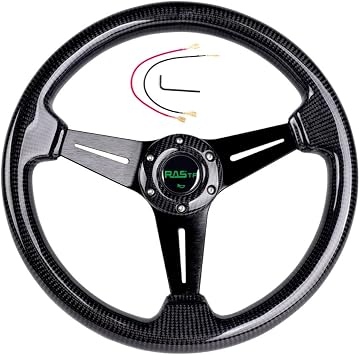 RASTP 13.8/350mm Real Carbon Fiber Racing Steering Wheel Style-B