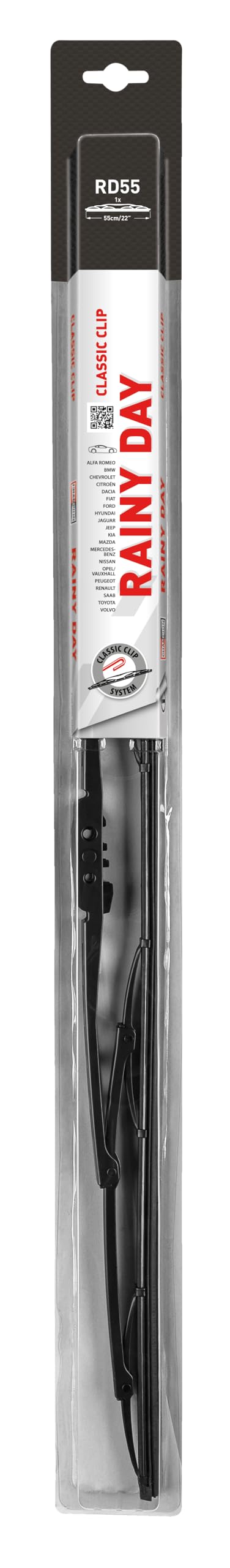 Trico Rainy Day 550MM Conventional Blade Windshield Wiper, Front Wiper Blade for Older Cars