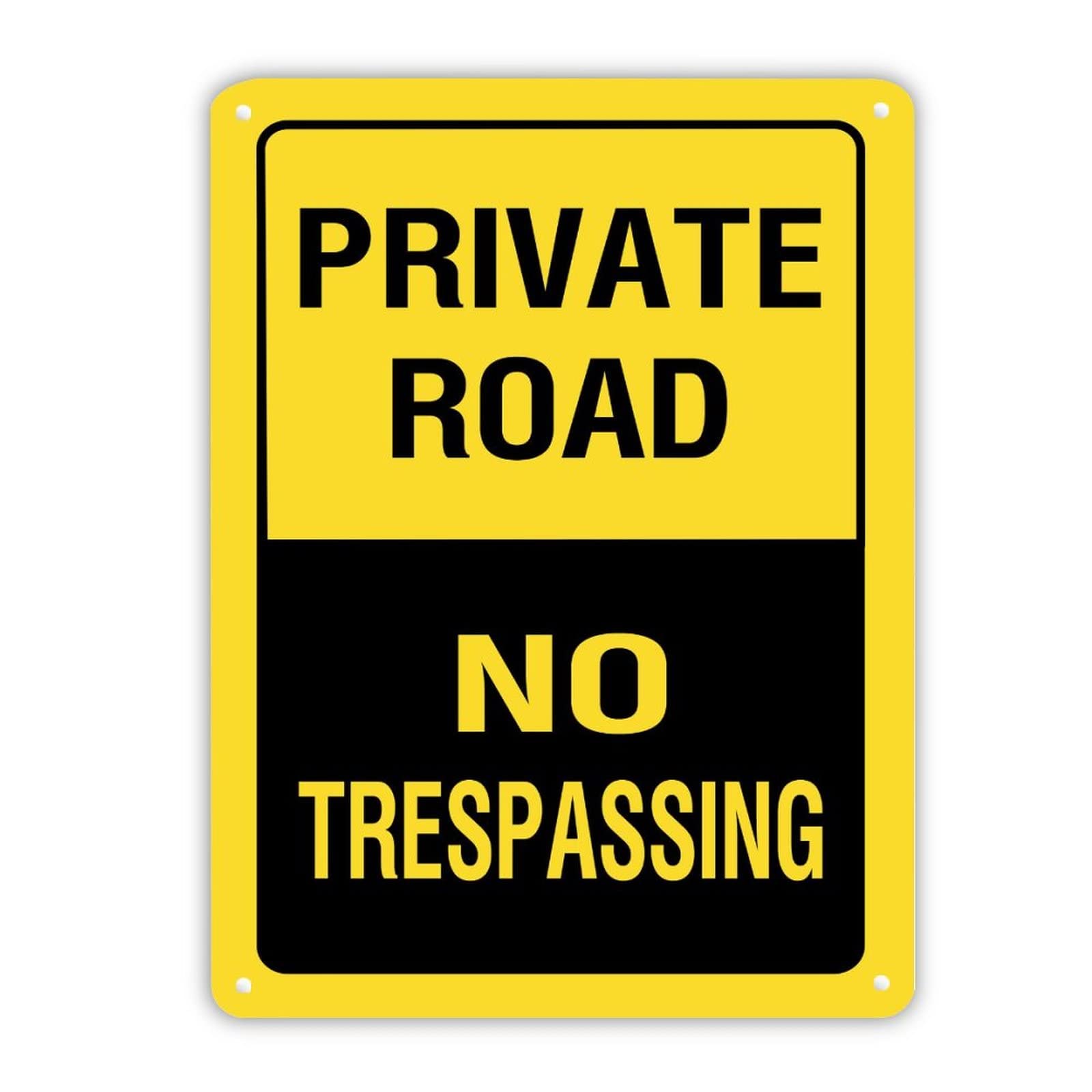 Panneau privé No Trespass en métal antirouille 40x30 cm pour portail