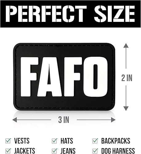 Miniatura 7 de FAFO Parche de PVC Fuck Around and Find Out Parches divertidos para arnés de perro, chaleco Parches militares para mochilas, casco, gancho y