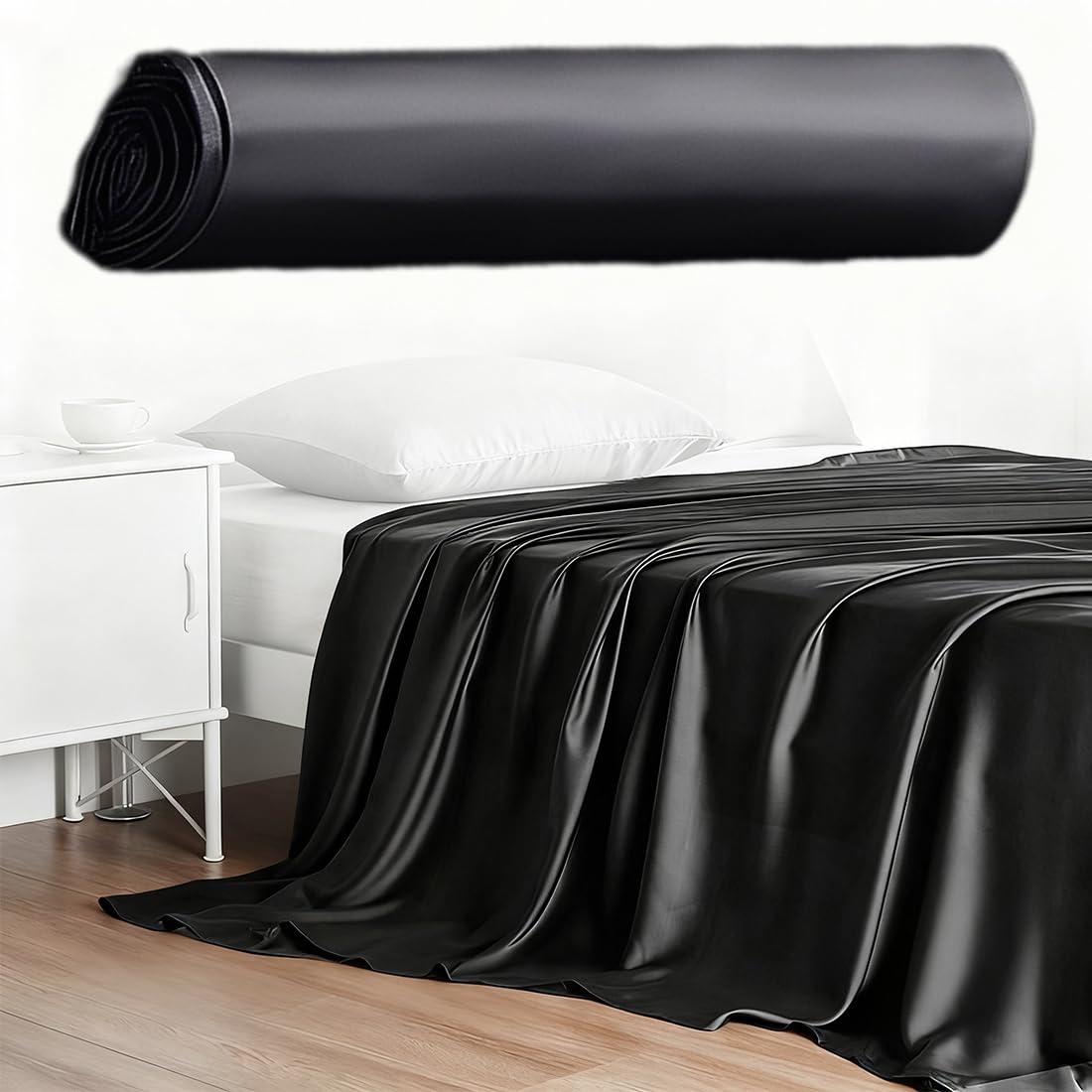 Copriletto da Gioco in plastica Nera Impermeabile in PVC, per Evitare Che Il Materasso Si bagni,200cmx210cm
