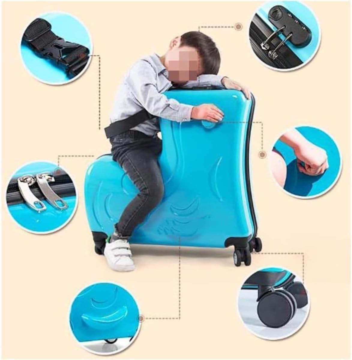 [Xemuar] キャリー ケース ファッションかわいいポニー漫画の子供ローリングスピナースーツケスホイール多機能キッズトラベルバッ