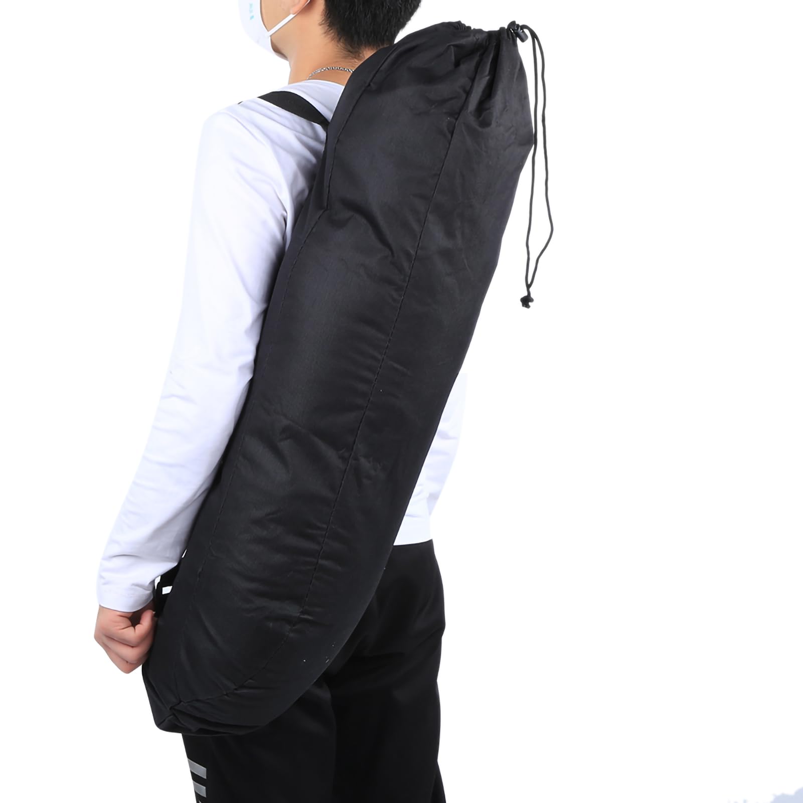 Buachois Sac de Planche à roulettes, Tissu Oxford 600D Super éPais ImperméAble à l'eau, Sac de Planche à roulettes Pliable éTanche à l'eau, Sac de Transport en Nylon Noir