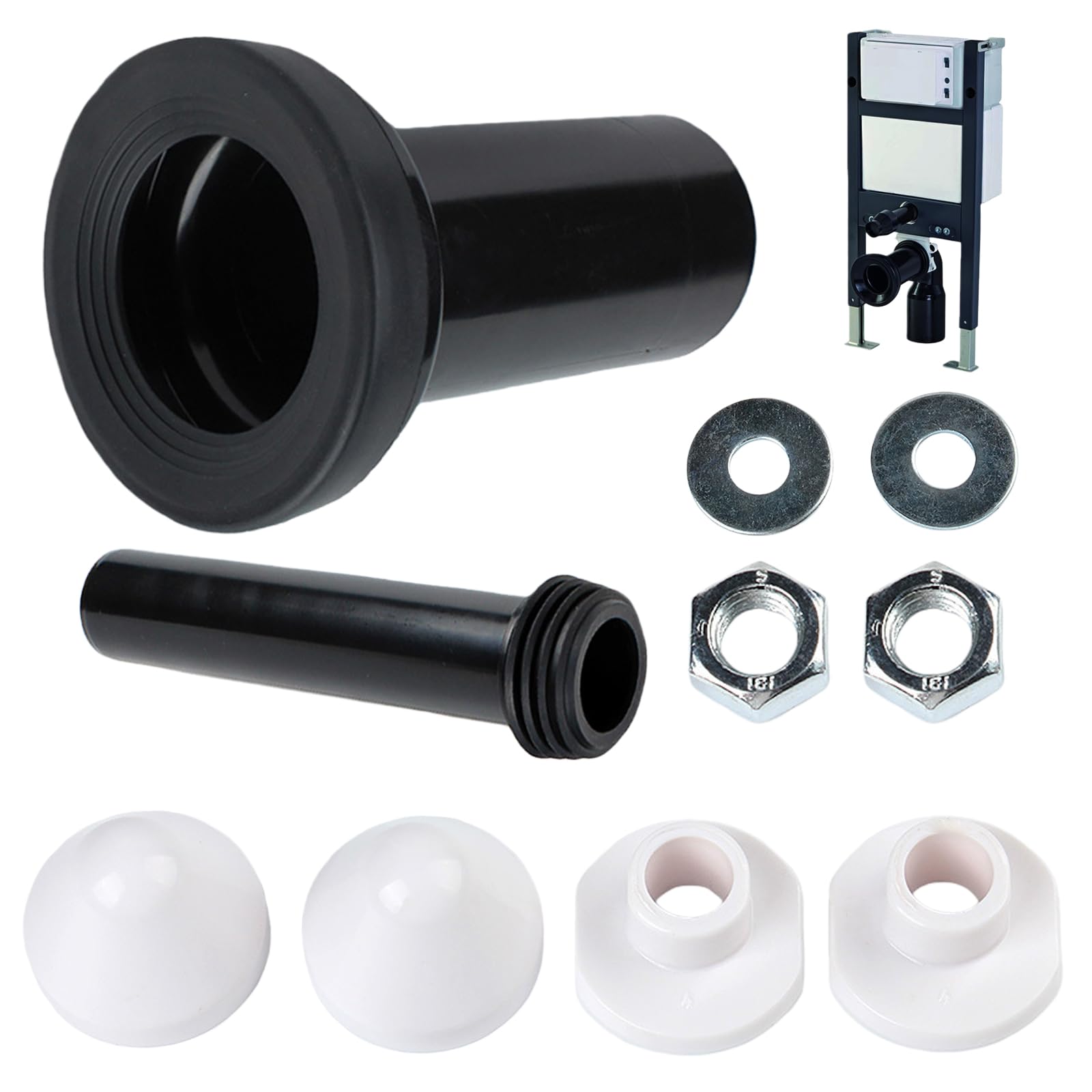 Kit de raccordement pour chasse d'eau murale, diamètre du tuyau en PVC 90/110, longueur 180 mm, compatible avec Geberit Duofix 405.116.00.1 - Tuyau de vidange mural (modèle :