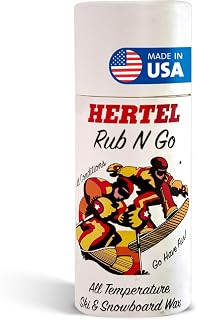 Hertel Rub N Go All Temperature Ski and Snowboard Wax - Rub On Application for Snowboards and Skis - Long Lasting, Easy to Apply Ski & Snowboard Wax, All Weather Conditions (70g)