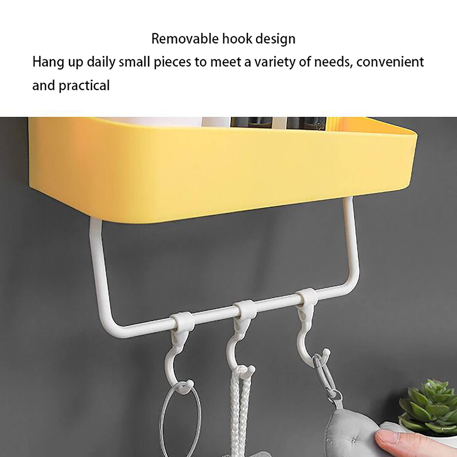 estantes de baño exquisitos Estante de baño montado en la Pared Estante de Almacenamiento de baño Estante de Ducha montado en la Pared Adhesivo para baño baño Cocina/Blanco