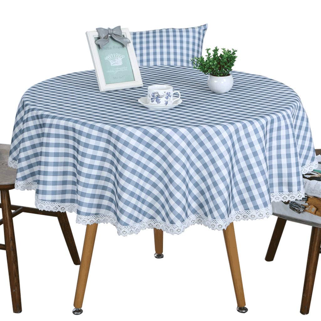 Grande nappe de table ronde bleue 150cm pour vos repas conviviaux en famille au restaurant