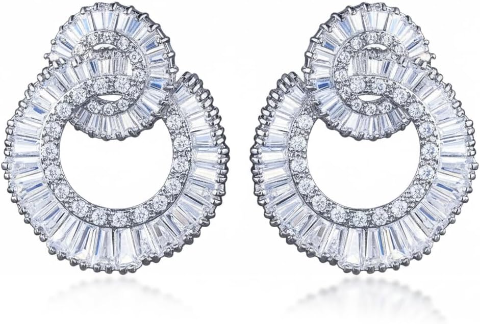 Elegant Rhinestone Dangle Earrings Statement Drop Jewelry for Women Celebrity Style Evening Accessories