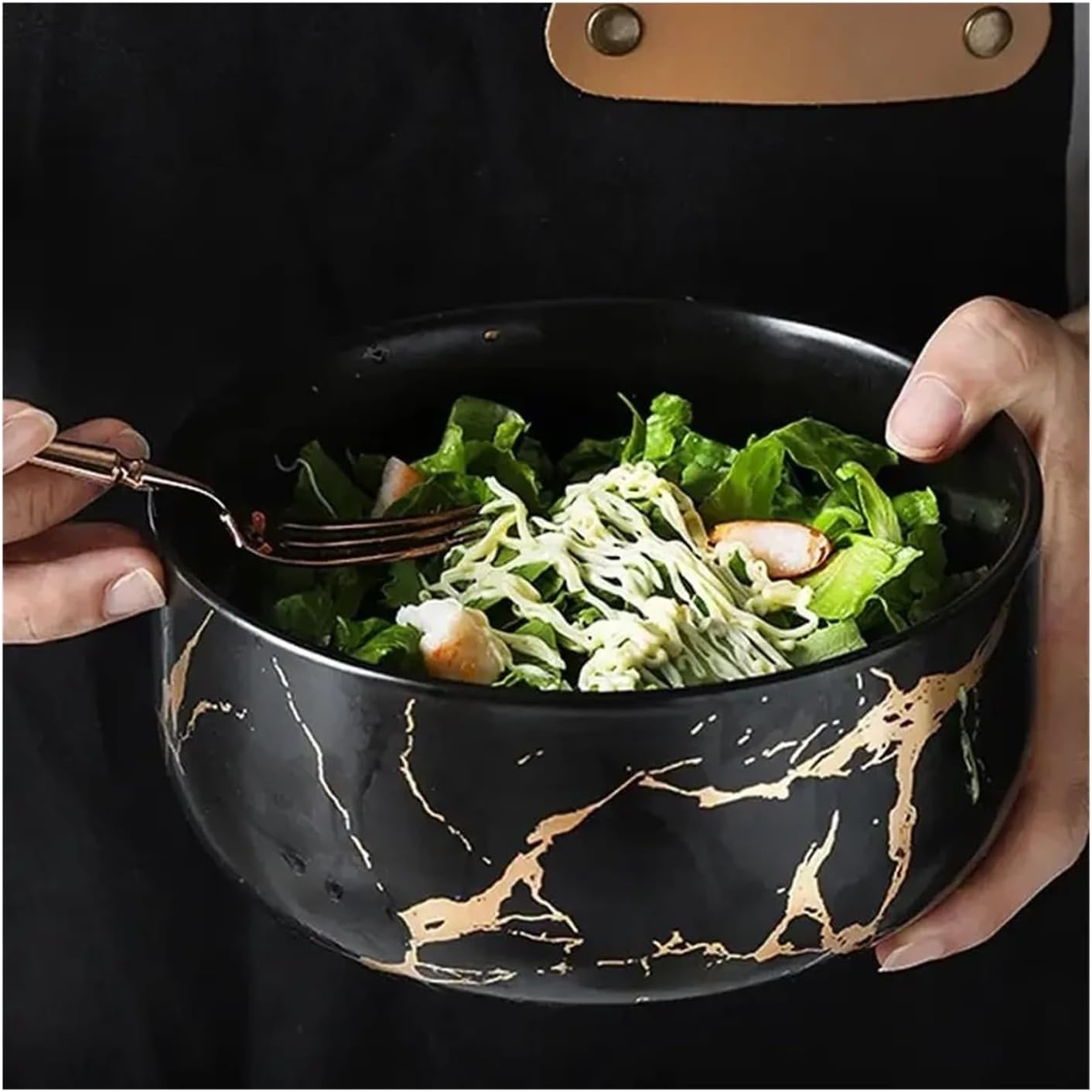 Rice Bowls Ceramic Bowls For Dinner Soup Round Large Bowl Breakfast Rice Bowl For Home Hotel ceramic bowl(5 inch black)