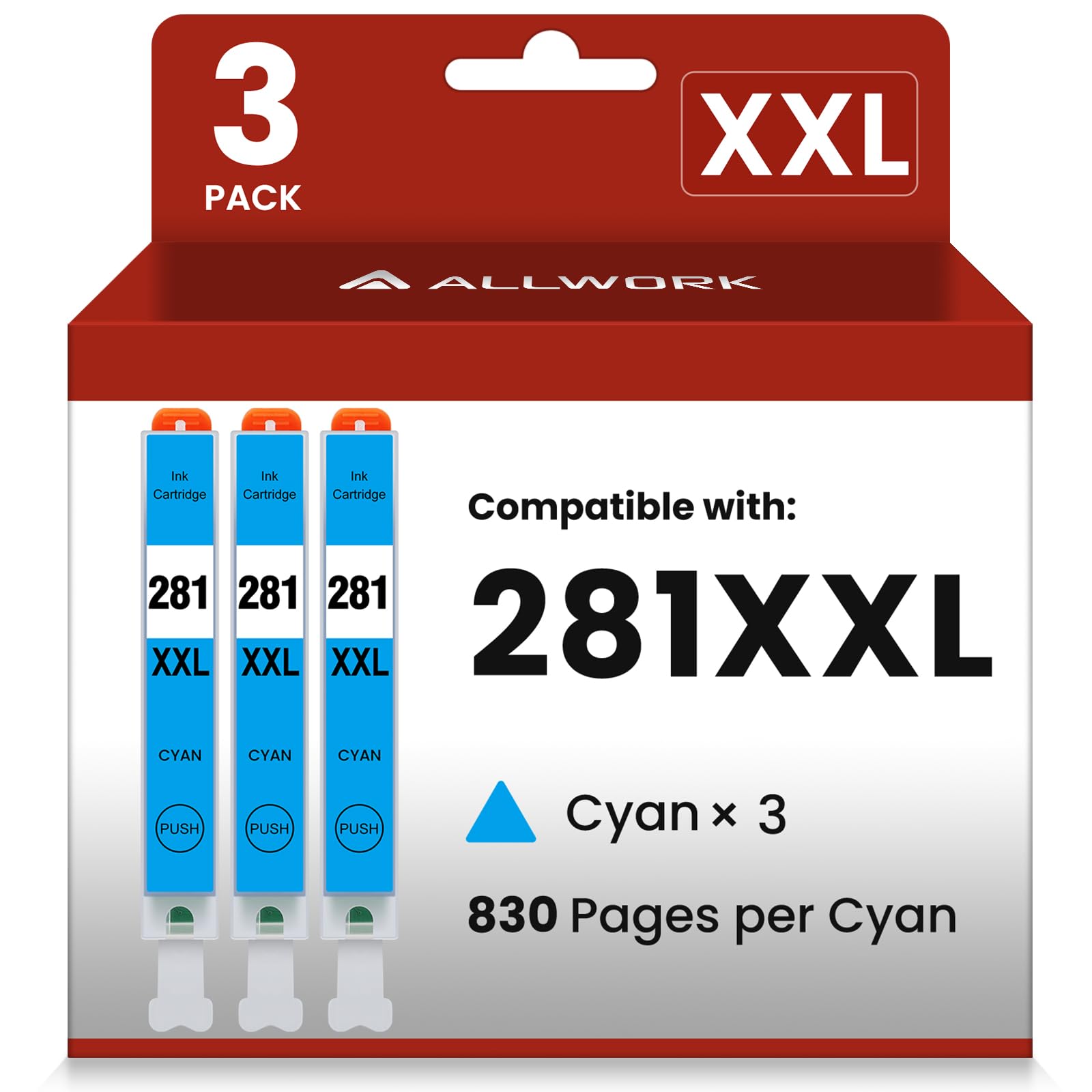 ALLWORK CLI-281XXL Compatible for Canon 281 TR8620a Ink Cartridges CLI-281XXL CLI-281 XXL to use with TR8620 TS7520 TS9520 TS9521C TR8520 TS6220