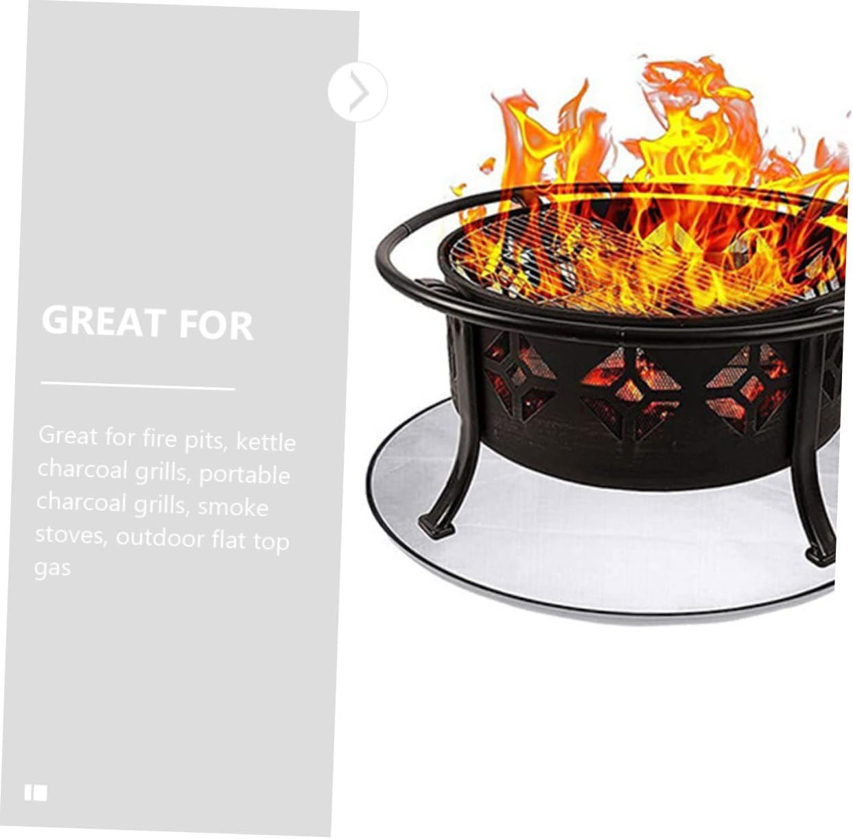 GALPADA Fire Pit Mat Camping Grill Fireproof Pad for Outdoor BBQ Picnic and Grass Easy to Clean Lightweight and Reusable