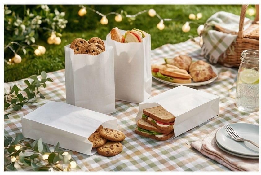 Bolsa de regalo para chuches y detalles de boda comunión bautizo kraft blanco 4