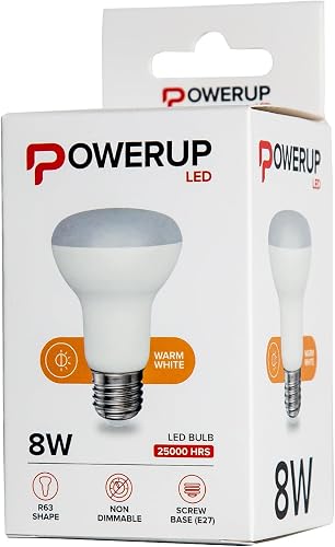 Powerup LED R63, 8W, E27 Warm White LED Bulb