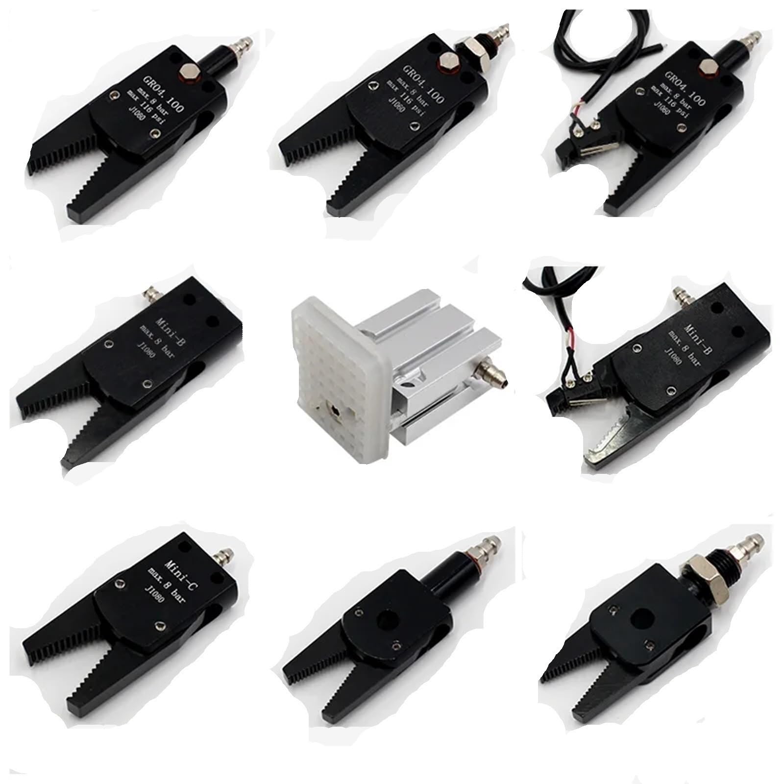 Pneumatic MINI Gripper J1080/1060 Manipulator Accessories Mechanical Fixture Water Spout Clip for Industrial Robot(CH1410A,with pad)