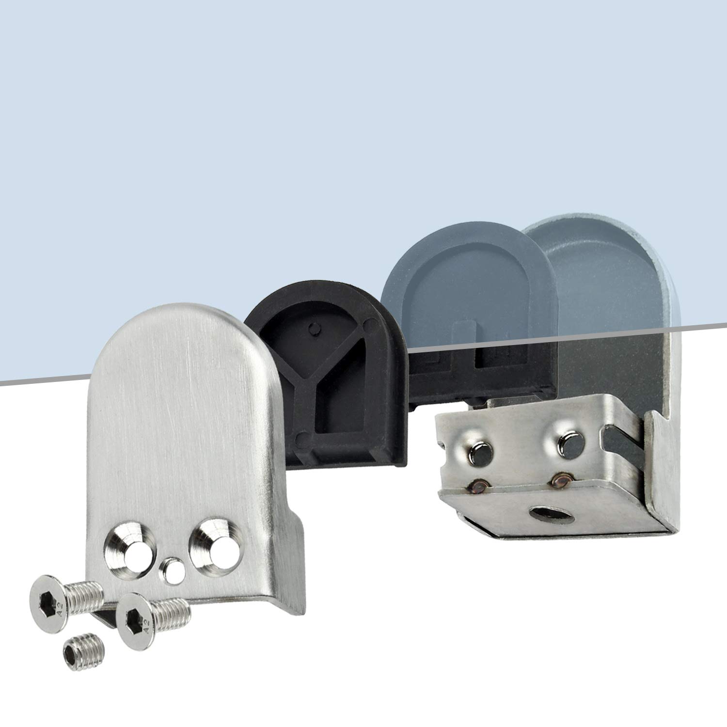 Discoball Soporte tipo abrazadera, de acero inoxidable 304, para vidrio, 12 piezas, para balaustrada de ventana