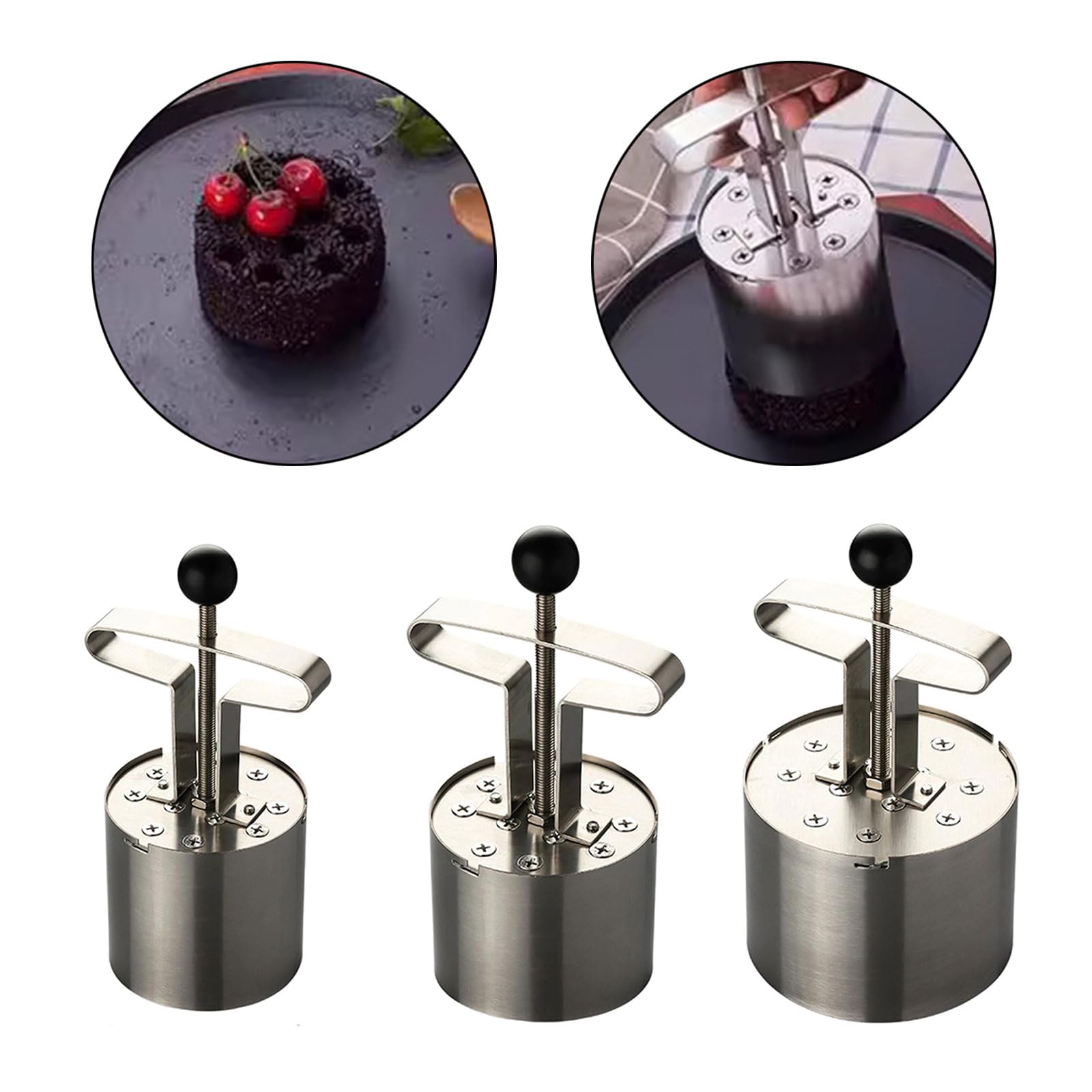 Tragbares sechseckiges Brikett-Formwerkzeug, rostfreier Edelstahl, für handgefertigte Desserts und Mahlzeiten, Feste, Reiskuchen, Backzubehör