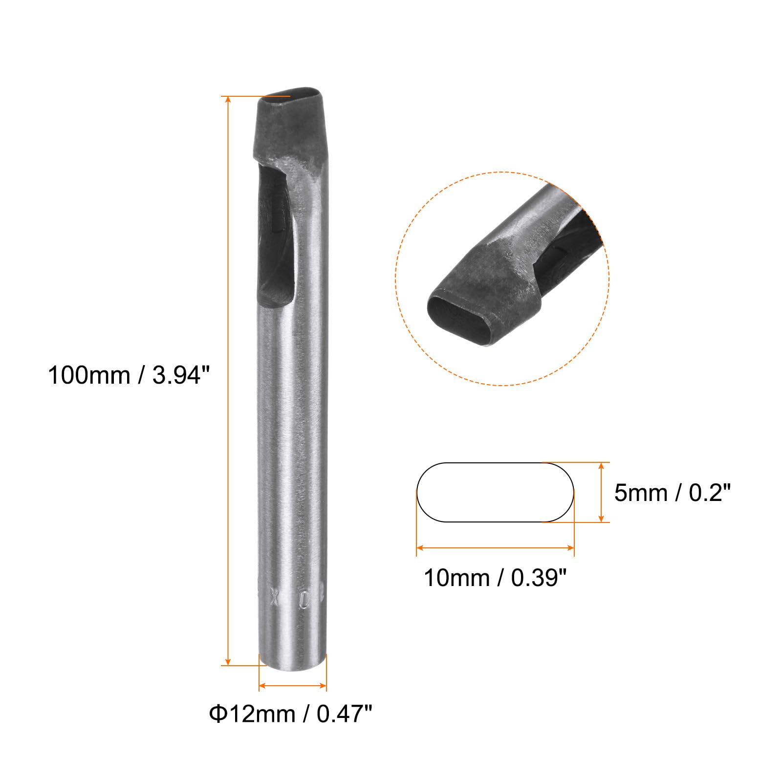 Punzone Ovale Per Pelle 5x3 Mm - Attrezzo Per Fori Cinture, Cinturini Orologio E Lavorazione Cuoio - Foto 8