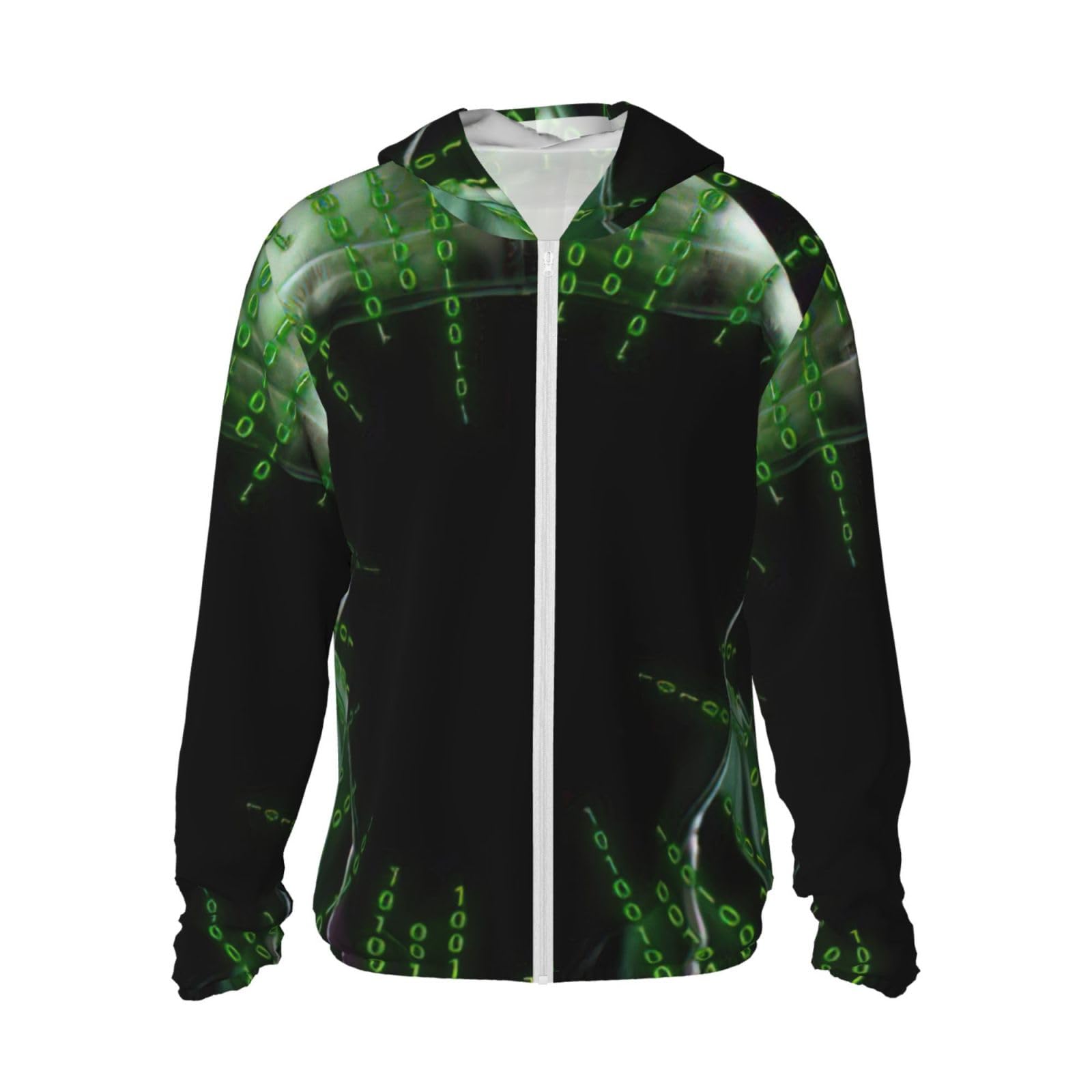 Sudadera con capucha para mujer y hombre con estampado hacker ligera para correr 8