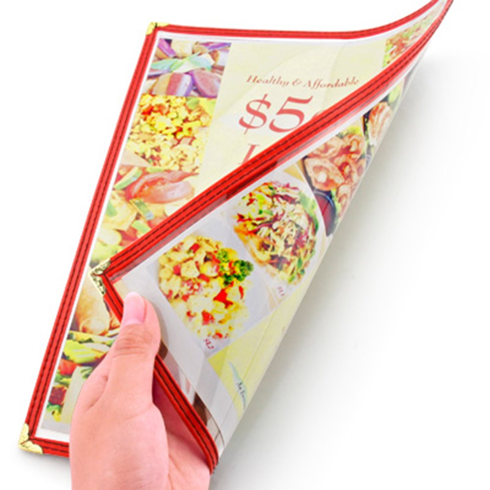 12 Pack A4 Menu Covers – Single Page PVC Menu Holders With Corner Protectors For Restaurants - View #14