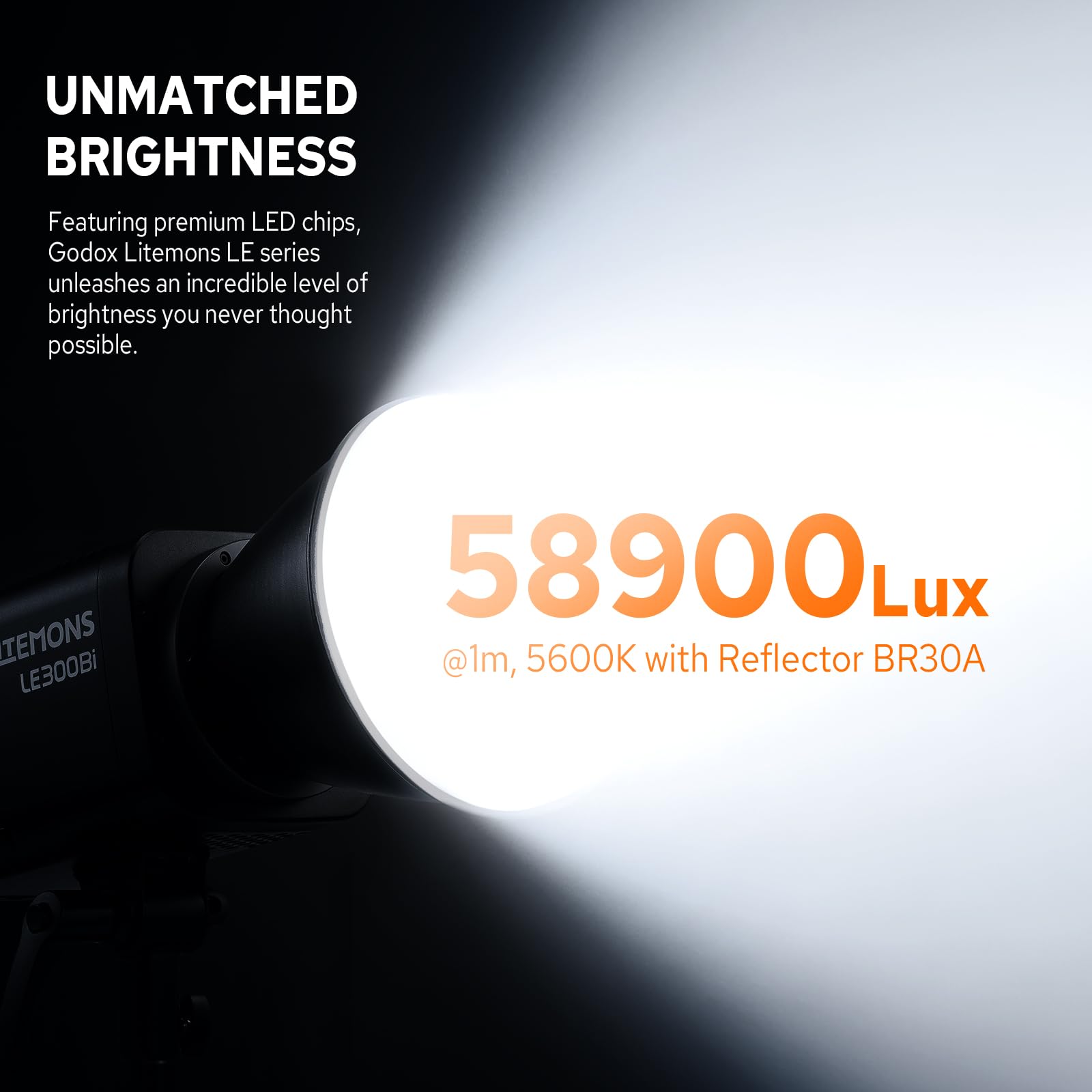 Godox LE300Bi 320 W Bi-Color LED Video Light, 2800 K ~ 6500 K, CRI 98, 58900 Lux/1 m, źródło światła ciągłego LED z uchwytem Bowens, przenośne studio LED do fotografii i streamingu na żywo