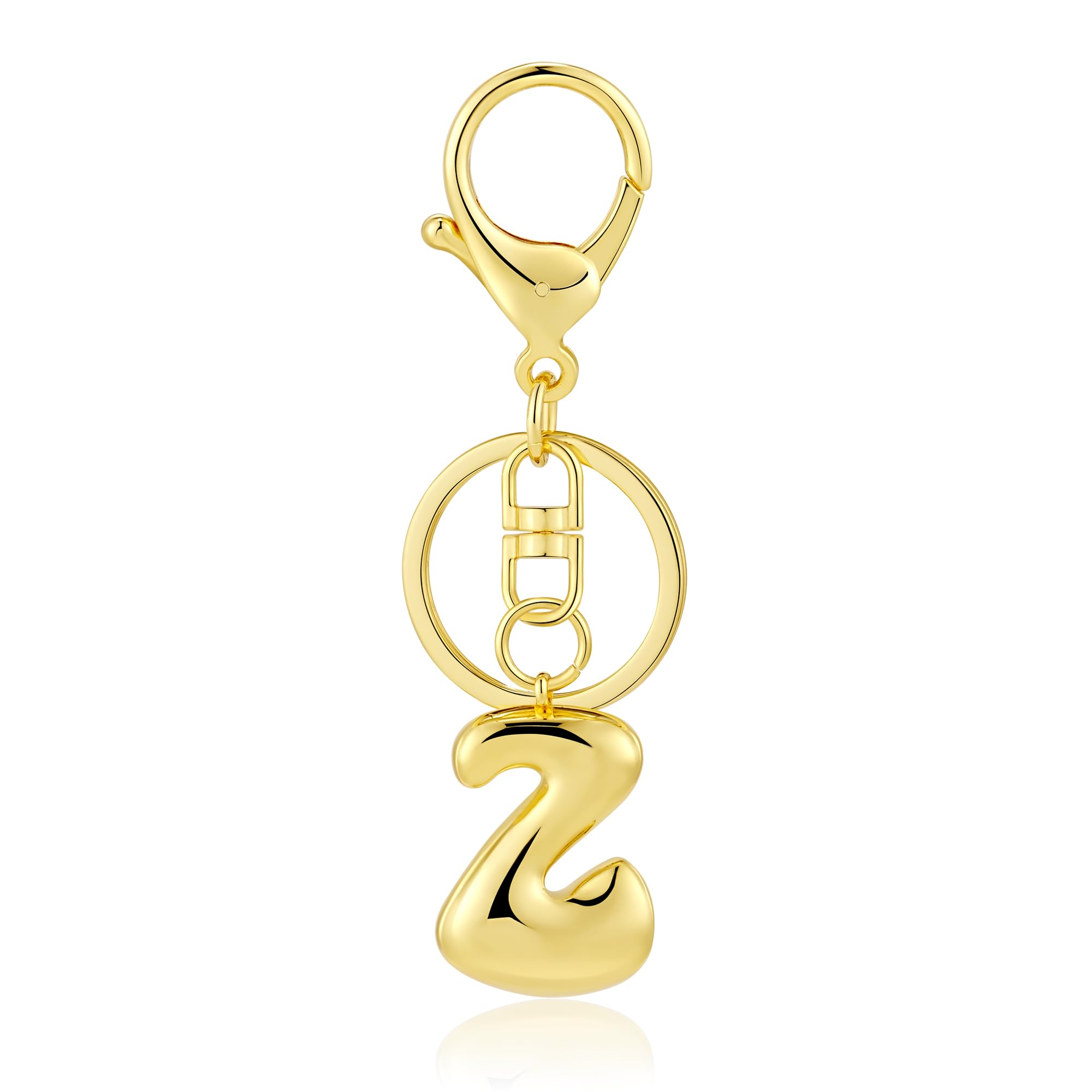 Kainier Gold Bubble Initial Keychain for Women Bag Charm Purse Key Alphabet Handbags Pendant Accessories Gift