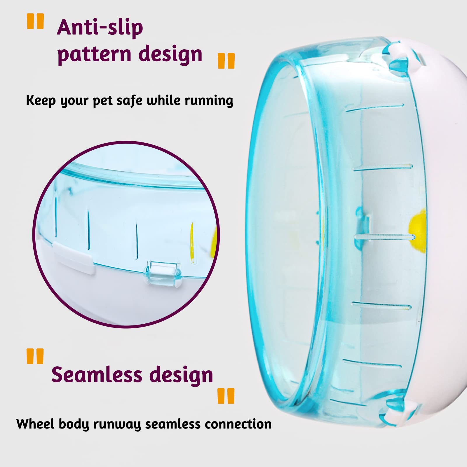 6.9 Inch Silent Hamster Exercise Wheel, Mount on Cage, for Dwarf Hamster, Pet Mouse - image 4