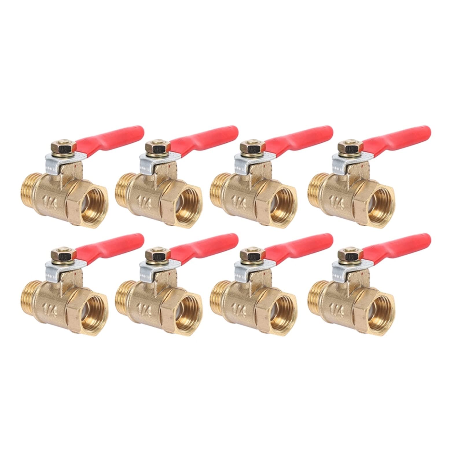 Resistir Extremos de Alta presión y Temperatura 8pcs 1/4 Pulgada válvula de balón de latón de Servicio Pesado Apagado Interruptor Macho y Hembra Escrutinio Accesorio de tubería de Rosca