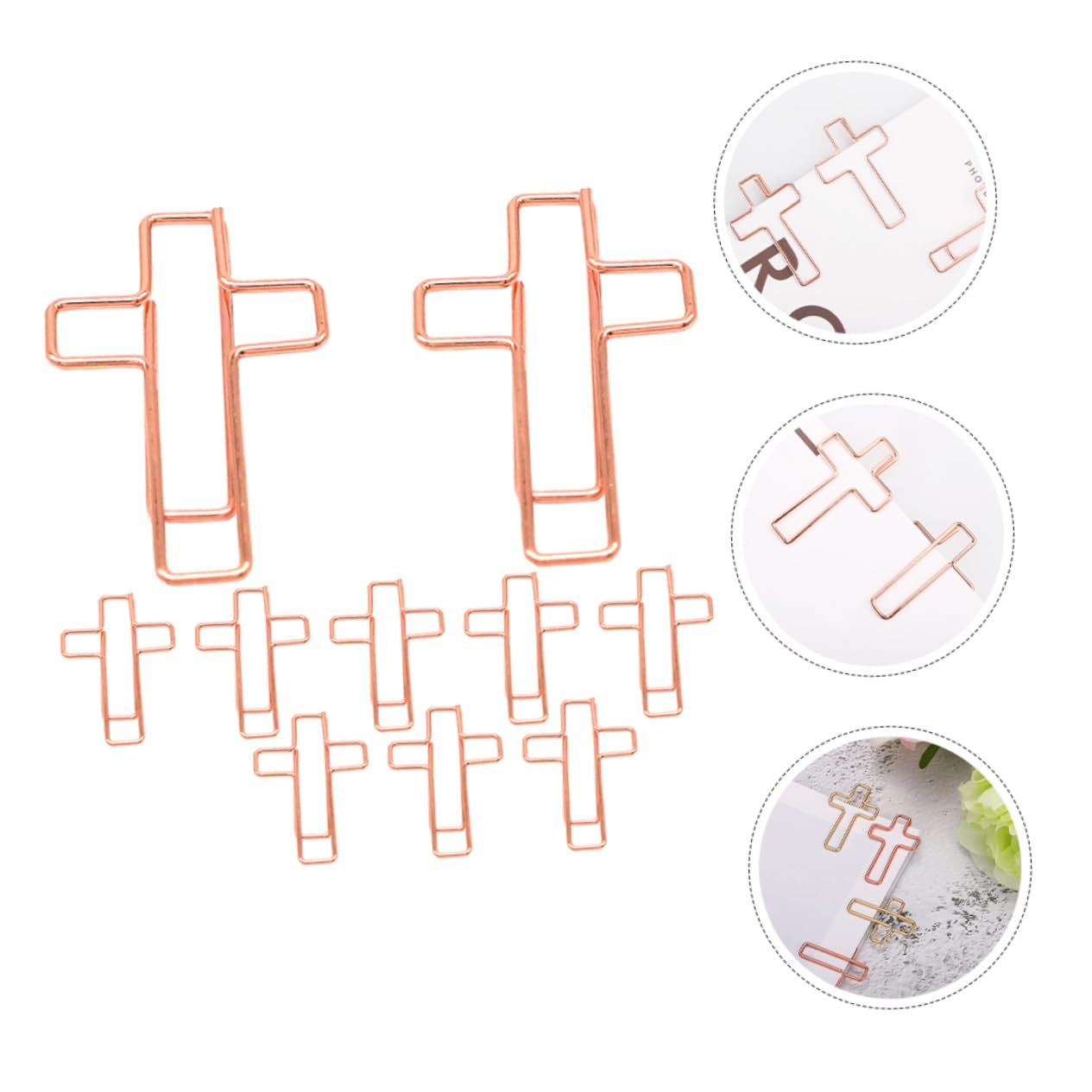 OSALADI Lot de 10 Trombones Métalliques Croisés Design Créatif, Multifonctionnels et Compacts, pour Bureau, École et Organisation de Documents
