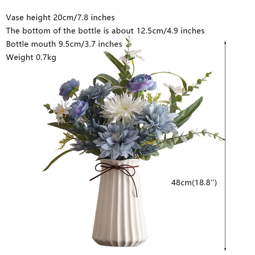 Künstliche Blumen Seide Tuch Künstliche Blumen Blumenstrauß Keramik Vase Set for Zuhause Weihnachtsdekor Garten Hochzeit Dekorative Gefälschte Blume Künstliche Blumen wie Echt (Color : B)